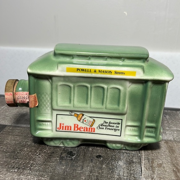 Jim Beam Dining Vintage Ceramic Jim Beam Whiskey Trolley Cable Car